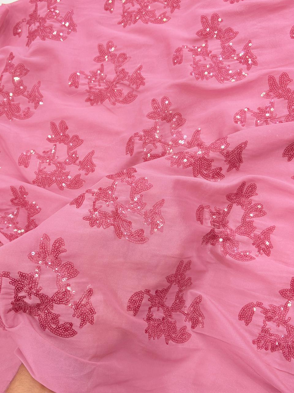 Sequin Embroidered Organza Fabric – 54” Width