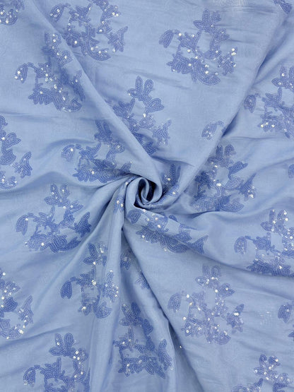 Sequin Embroidered Organza Fabric – 54” Width