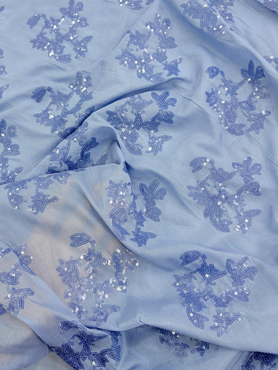 Sequin Embroidered Organza Fabric – 54” Width