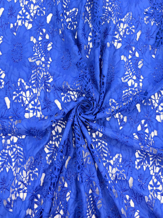 Floral Crepe Cutwork With Sequence (DC)