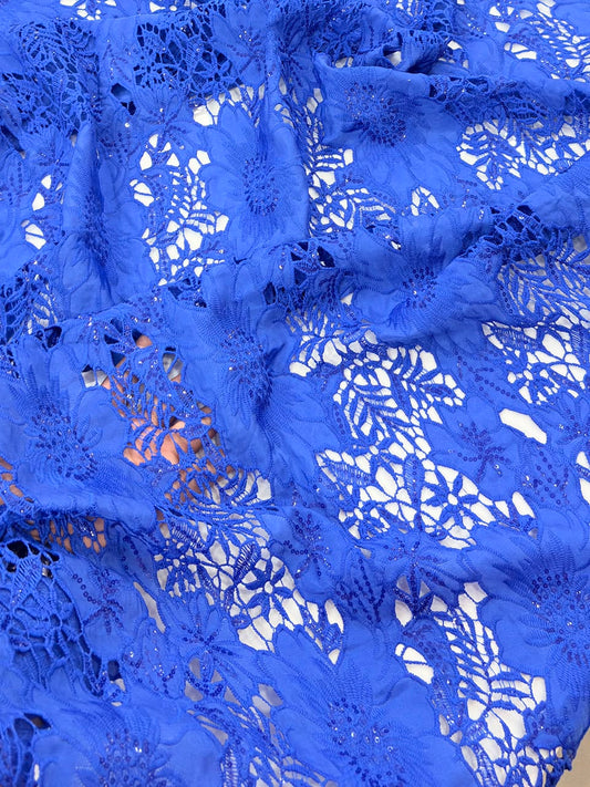 Floral Crepe Cutwork With Sequence (DC)