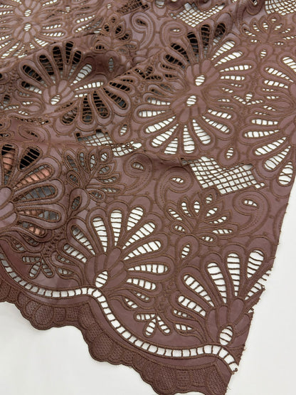 FLORAL PU Cutwork – Premium Faux Leather Fabric (48" Width)