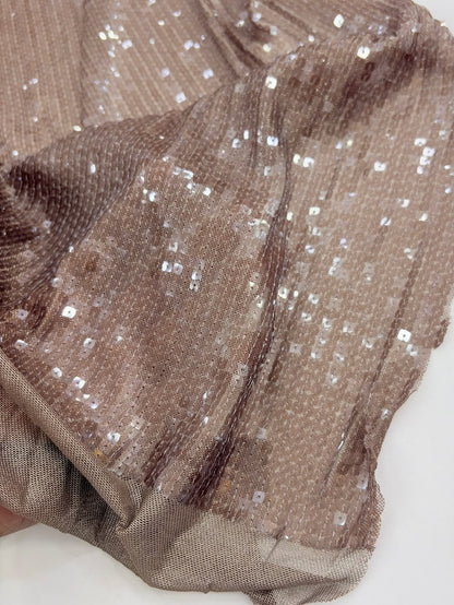 Square Sequin Transparent Mesh Fabric